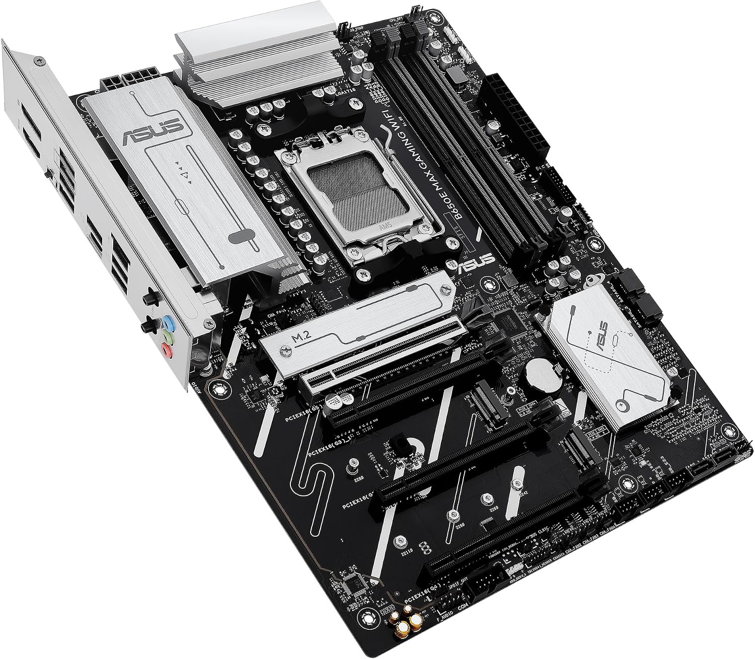 ASUS B650E MAX Gaming WiFi AMD B650 ATX Motherboard, DDR5, PCIe 5.0 Ready, 3X M.2 Slots, Wi-Fi 6E, Realtek 2.5Gb Ethernet, DisplayPort, HDMI™, USB 10Gbps Type-A & Type-C®, BIOS Flashback™, Aura Sync