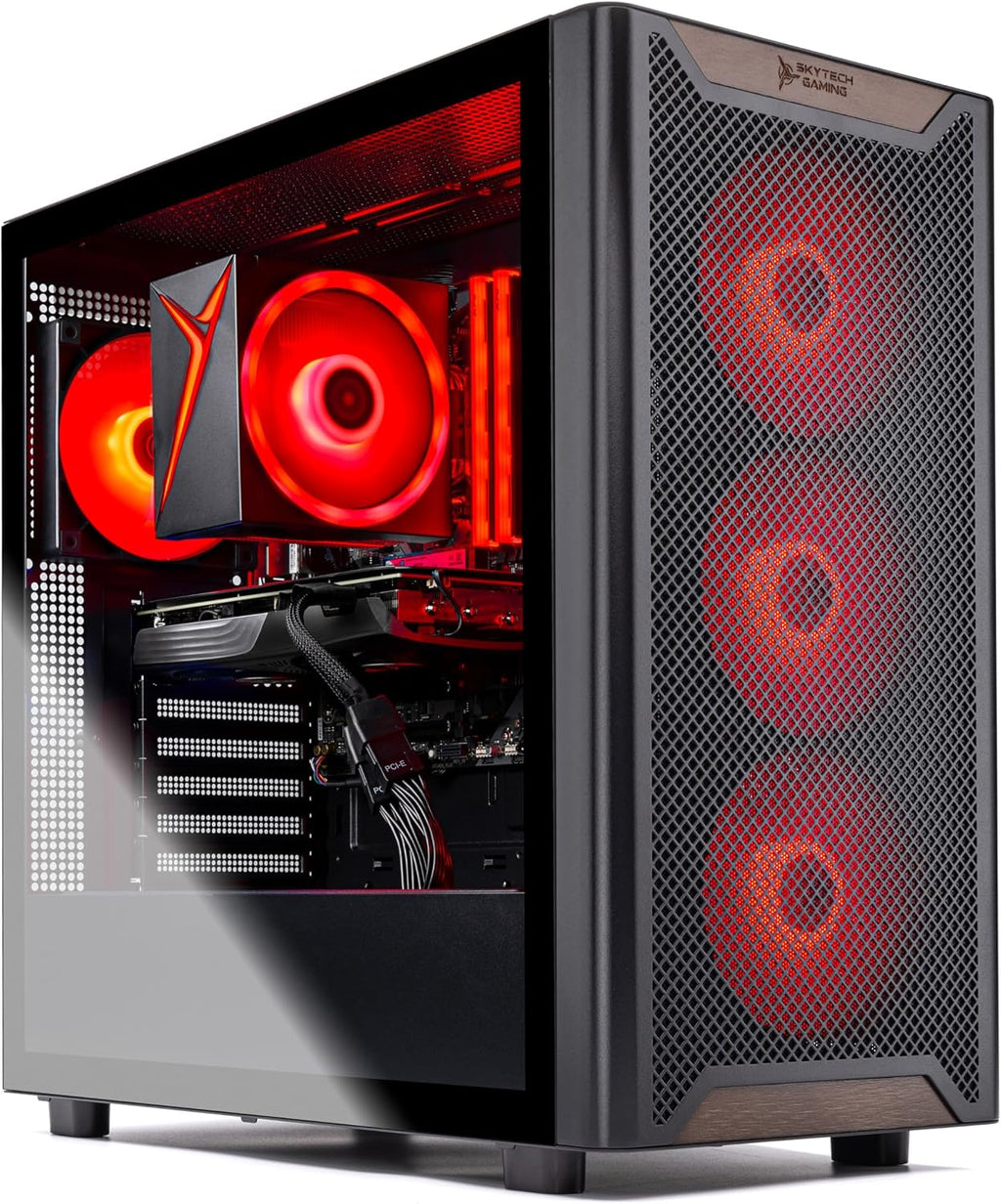 Skytech Gaming Chronos 3 Gaming PC, AMD Ryzen 7 5700 3.7GHz, NVIDIA RTX 5060, 1TB NVMe SSD, 16GB DDR4 RAM 3200, 650W Gold PSU, Wi-Fi, Win 11, Desktop