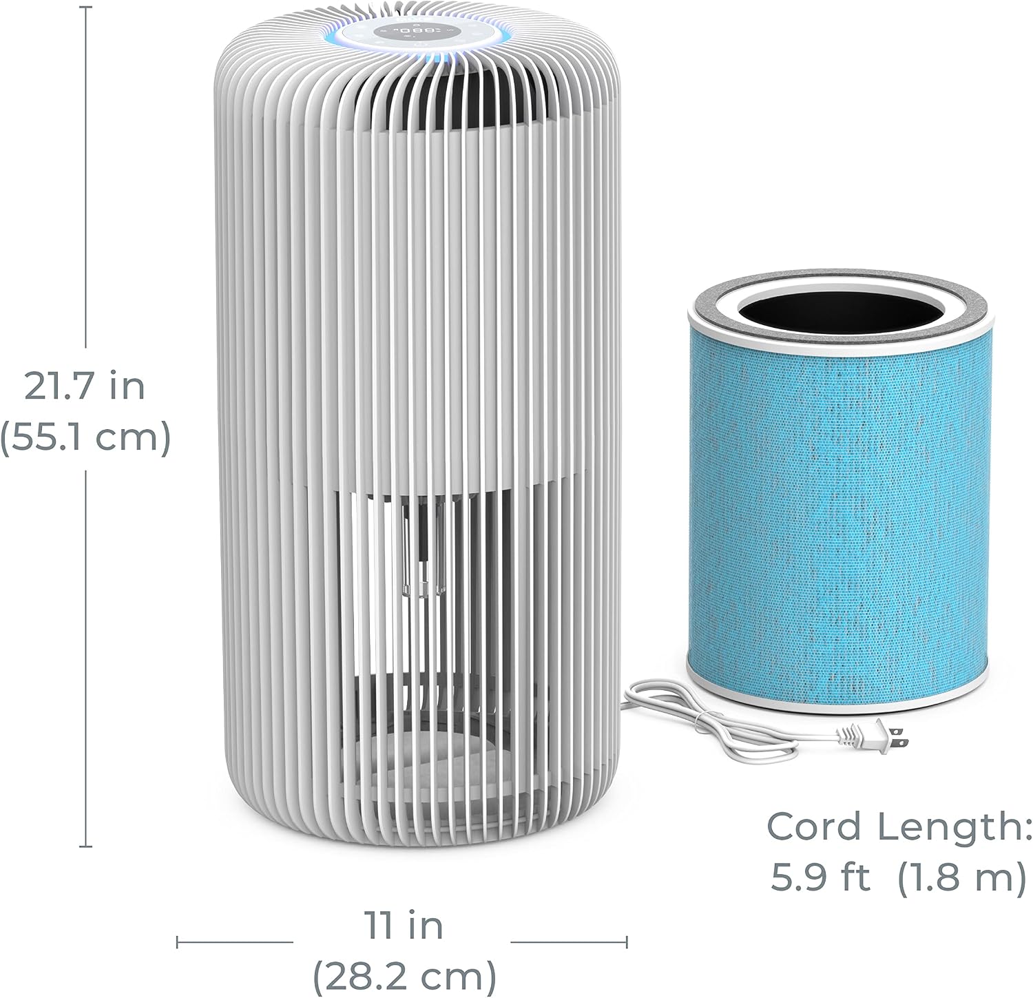 Pure Enrichment PureZone Turbo Smart Air Purifier for Large Rooms (1050 sq. ft. in 30 min.) - 5 Stage Filtration, Smartphone Compatible, Traps Germs, Smoke, & Dust (White)