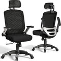 GABRYLLY Ergonomic Office Chair, High Back Home Desk Chair with Flip-Up Arms, 3D Headrest, Thick Sponge Seat &90-120° Recline, Big and Tall Mesh Executive Chairs for Man Woman, Midnight-Cloud