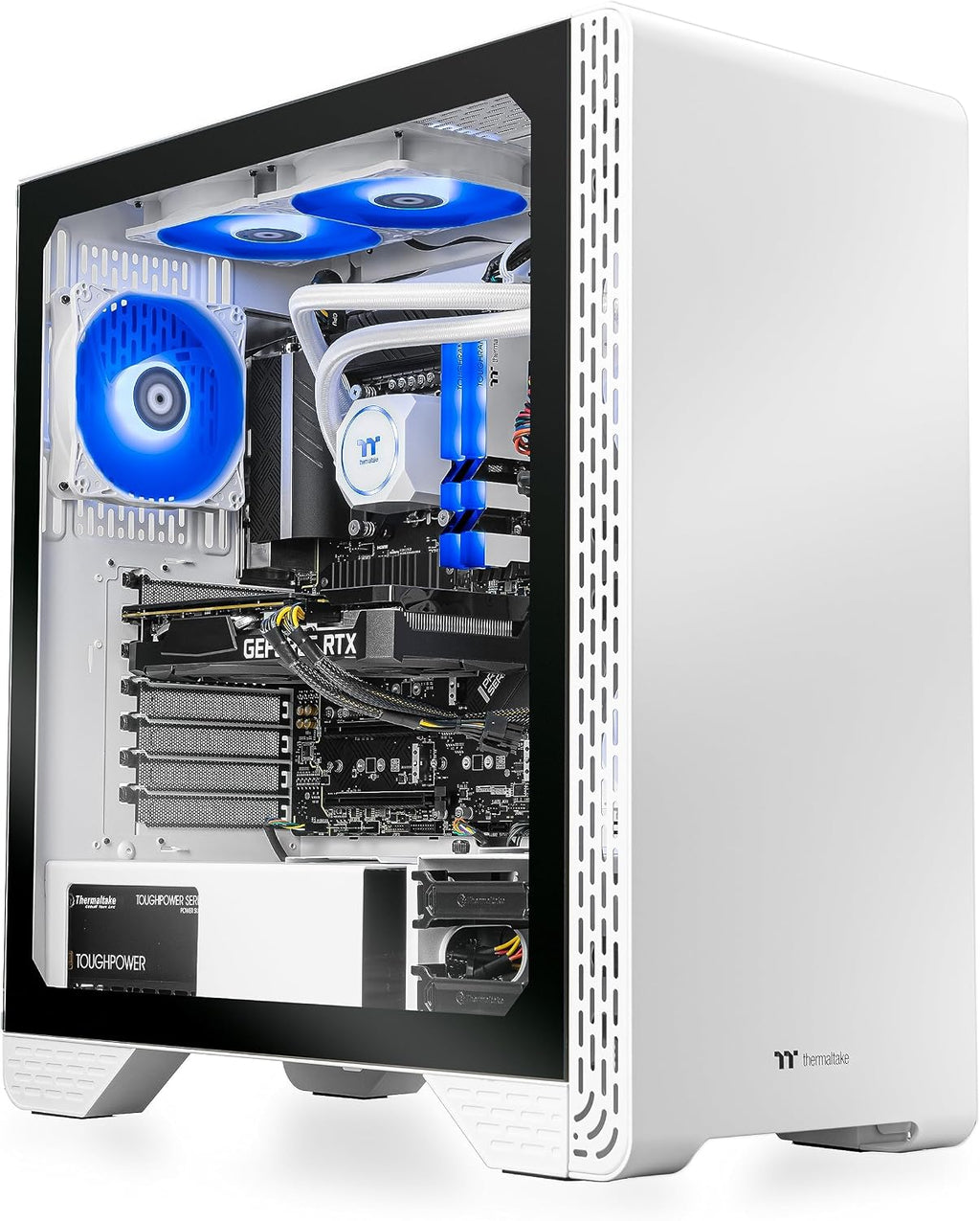 Thermaltake LCGS Glacier 460 AIO Liquid Cooled CPU Gaming Desktop (AMD Ryzen™ 5 5600X 6-core, ToughRam DDR4 3600Mhz 16GB RGB Memory, NVIDIA® GeForce RTX™ 4060, 1TB NVMe M.2, WiFi) S3GL-B550-460-LCS