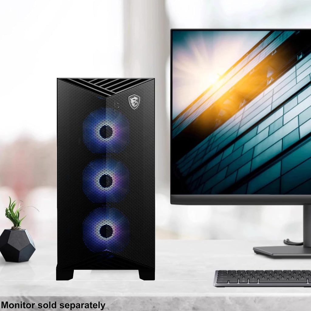 msi Aegis R2 14th Gaming Desktop Intel 10-core i5-14400F 32GB RAM 2TB SSD GeForce RTX 5050 (Up to 421 Tops) ARGB Fan Air Cooling WiFi6E 80+ Gold PSU DisplayPort Win11 ICP Hub