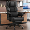 Vonesse Big and Tall Office Chair, Desk Chair with Soft Adjustable Armrests, Ergonomic High Back Gaming Chair with Lumbar Support, Executive Computer Chairs with Footrest (PU Leather, Black)