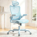 Marsail Ergonomic Mesh Office Chair High Back Home Office Desk Chair with Adaptive Lumbar Support, 2D Headrest, 3D Flip-Up Armrests, Height Adjustable and Rocking Tilt (Blue)