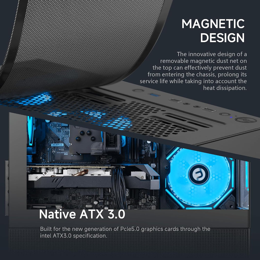 NINGMEI Gaming PC Desktop Computer,AMD Ryzen 5 5500 4.2 GHz,GeForce GTX 1660 Super 6GB,1TB NVMe SSD,16GB DDR4 3200MHz, Air Cooled Prebuilt,650W PSU,Windows 11 Home, Gamer PC, Black
