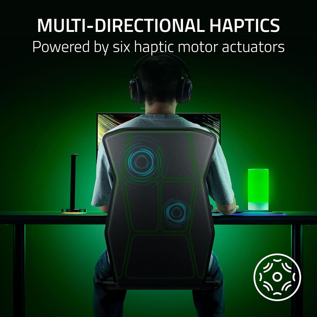 Razer Enki X Essential Gaming Chair + Freyja HD Haptic Gaming Chair Cushion: All-Day Comfort - Built-in Lumbar Arch - Optimized Cushion Density - Dual-Textured, Eco-Friendly Synthetic Leather
