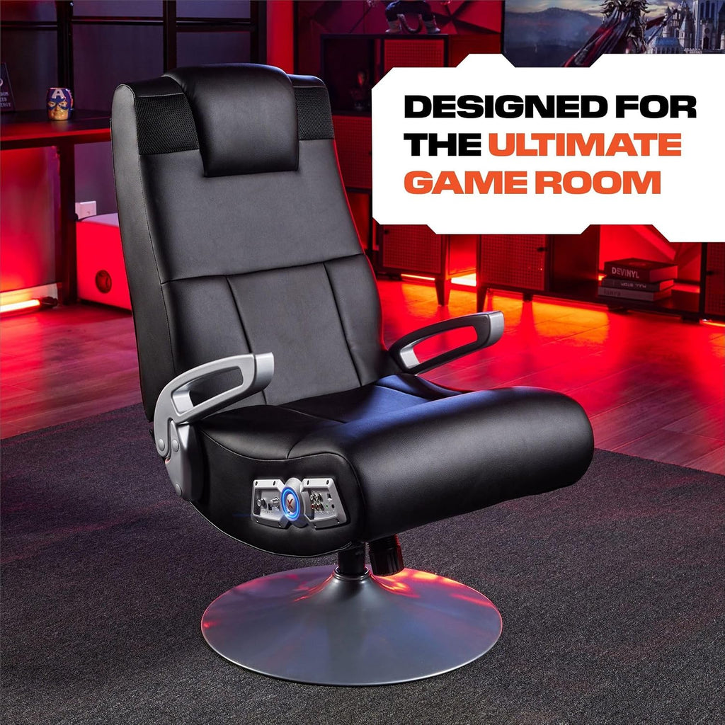 X Rocker SE Pro Video Gaming Lounging Pedestal Chair, Wireless Audio, 2 Speakers, Subwoofer, Foldable, Padded Armrest, 5127401, 30.7' x 30.7' x 39.76', Amazon Exclusive, Black