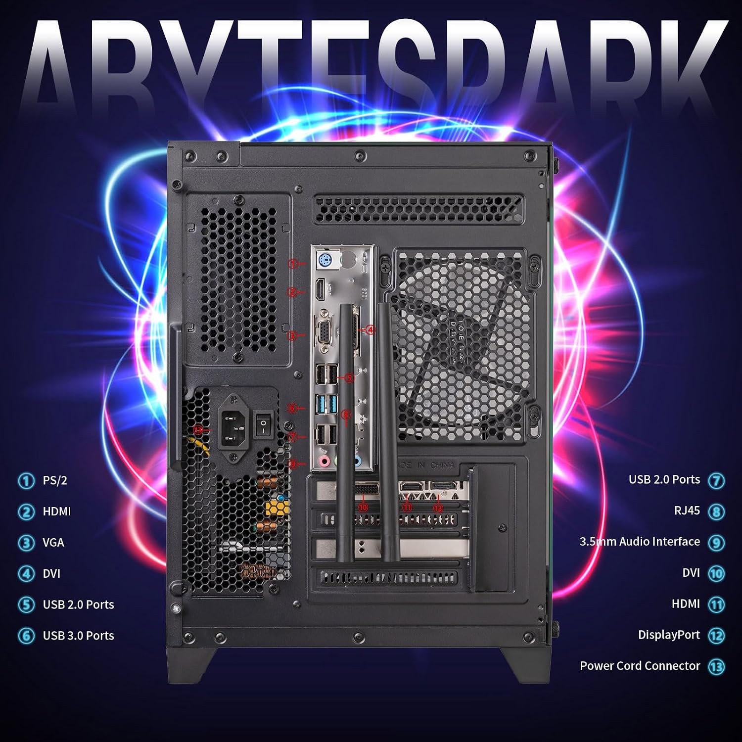 Gaming PC Desktop Computer,Intel Core i7 Desktop,Operating at A Frequency of 3.4GHz,GTX1660Super Graphics Card with 6GB GDDR6 Video Memory,16GB RAM, 512GB SSD,WiFi 5.0,RGB Fan x4