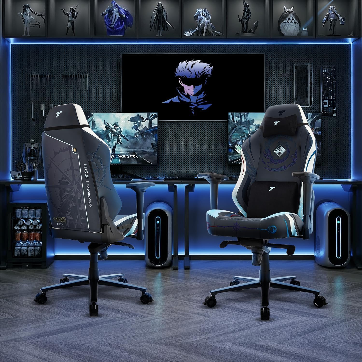 TTRACING Guardian Jujutsu Kaisen Gojo Gaming Chair, Office Chair High Back Computer Chair Leather Desk Chair Racing Executive Ergonomic Adjustable Swivel Task Chair with Headrest and Lumbar Support