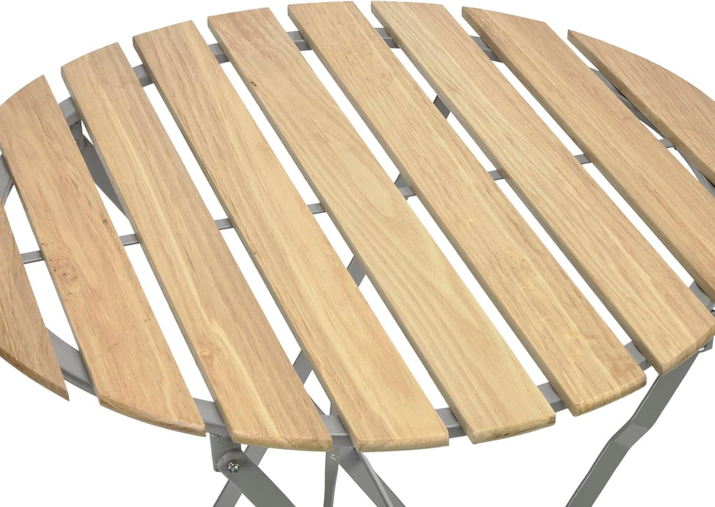 Alpine Corporation 3-Piece Wood Slat and Metal Bistro Set