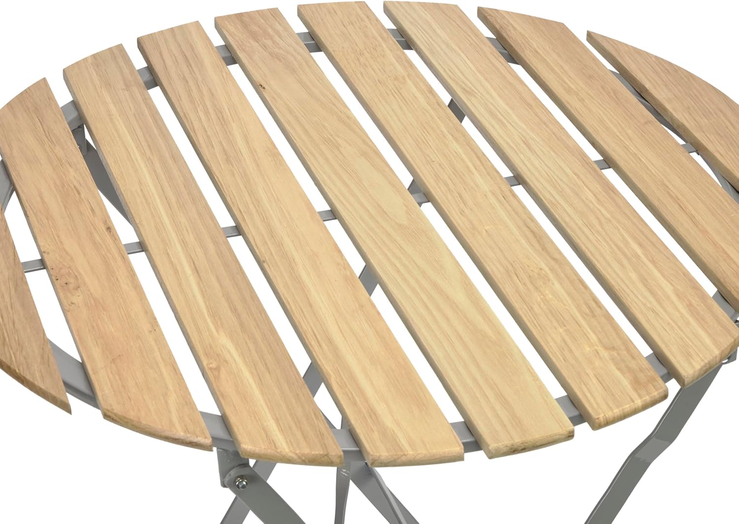 Alpine Corporation 3-Piece Wood Slat and Metal Bistro Set