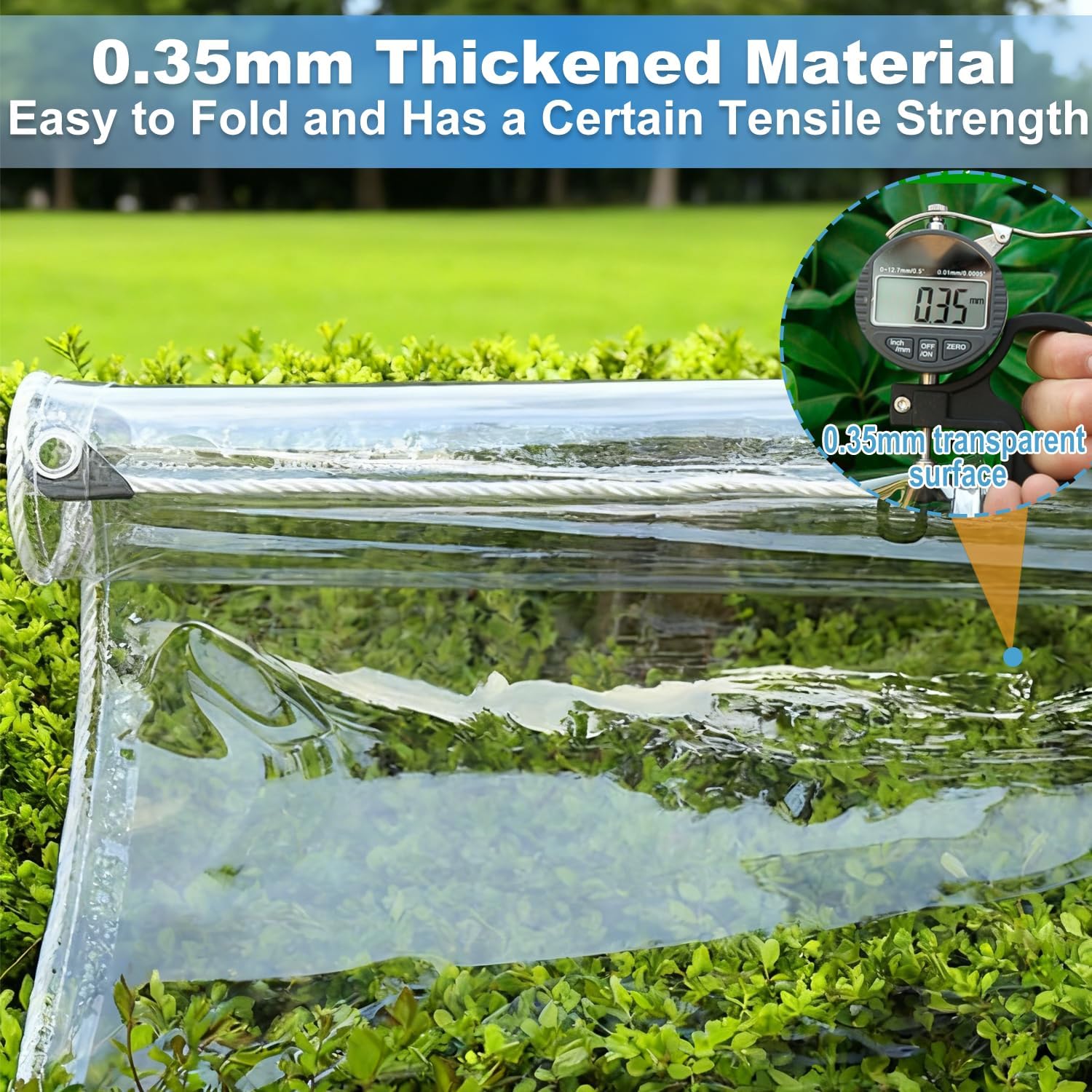 Clear Tarps 10x20 Foot Vinyl Tarp with Grommets Outdoor Curtains Heavy Duty Dustproof Windproof Tarpaulin for Greenhouse Patio Garden Pavilion Chicken Porch Outdoor