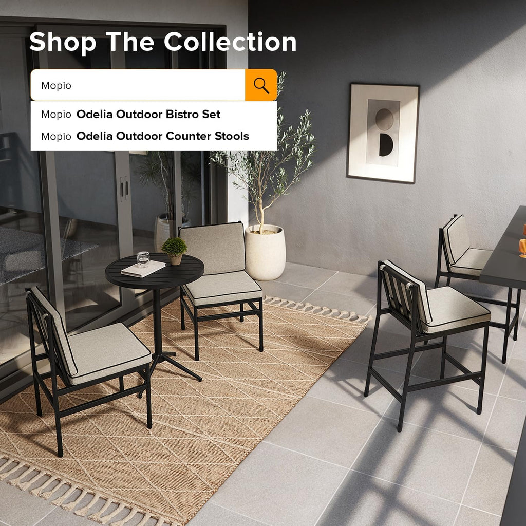 mopio Odelia 3 Piece Bistro Set 2 Dining Chairs, 1 Bistro Table for Living Room, Dining Room, Kitchen, Small Space, Sturdy BIFMA-Certified Rust-Free Metal Fram (Bistro Set of 3)