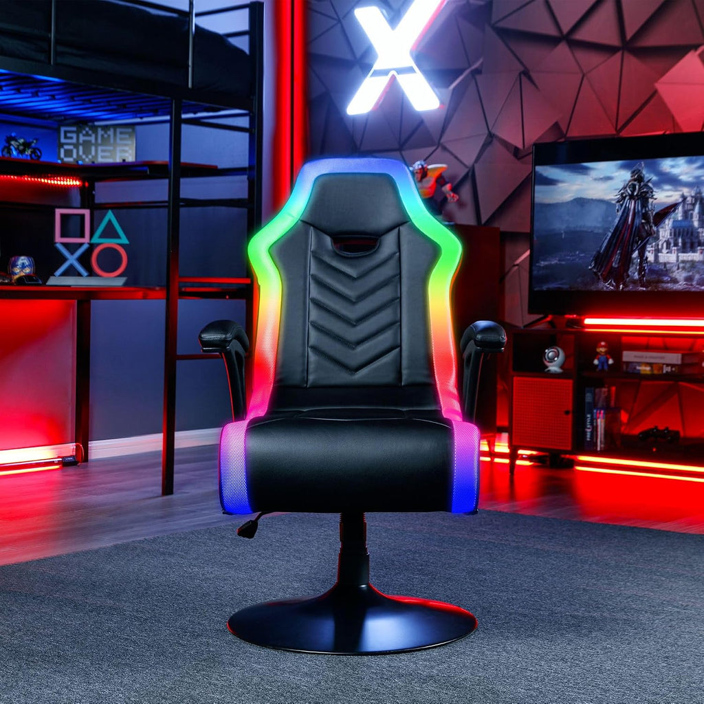 X Rocker PC Computer Gaming Desk Chair, Built-in Audio, College Dorm Essentials for Guys and Girls, Bedroom, Dorm Room Essentials, Foldable, Gifts for Gamers