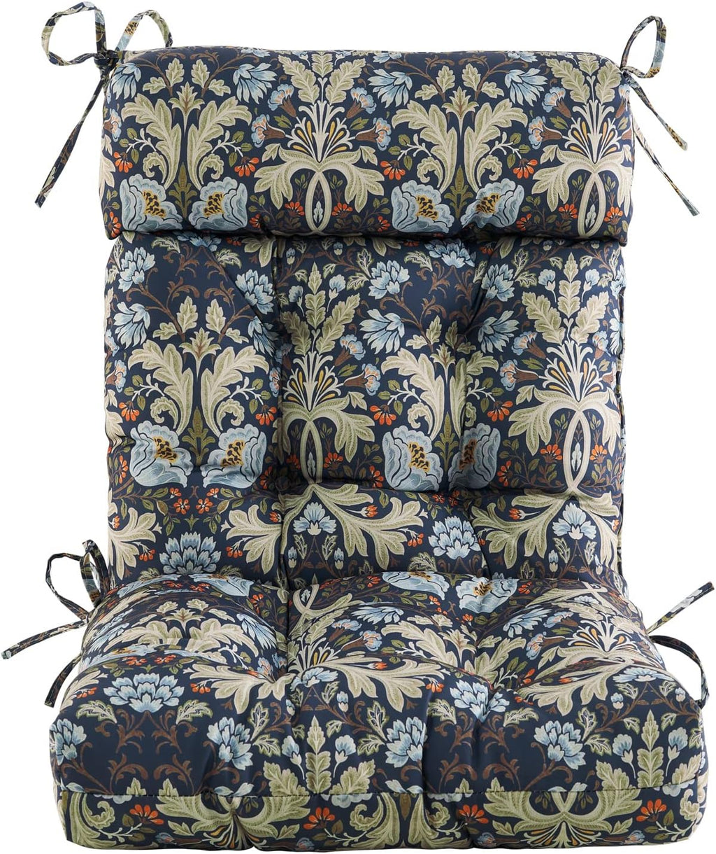 ARTPLAN Outdoor Chair Cushion,Tufted Adirondack Patio Chair Cushion,Wicker High Back Outdoor Seat Cushion,Set of 4,44' L x 21' W x 4' H (4 Pack),Floral