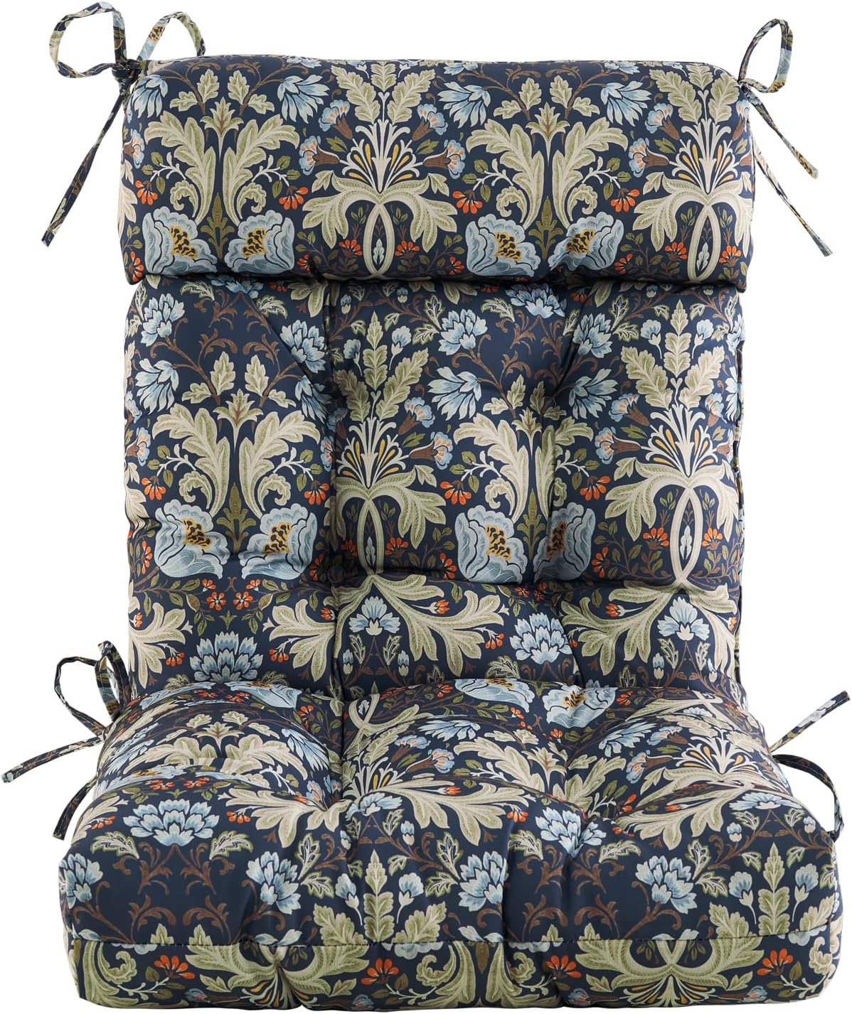ARTPLAN Outdoor Chair Cushion,Tufted Adirondack Patio Chair Cushion,Wicker High Back Outdoor Seat Cushion,Set of 4,44' L x 21' W x 4' H (4 Pack),Floral