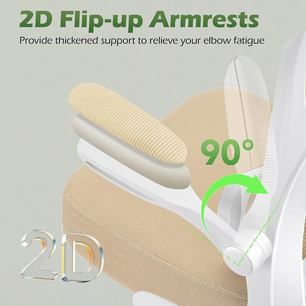 AreShark Office Chair Ergonomic Desk Chairs with Adjustable Lumbar Support& Headrest Hanger, High Back Breathable Mesh Chair with Wheels, Rolling Swivel Comfy Task Computer Chair for Home Work Gaming
