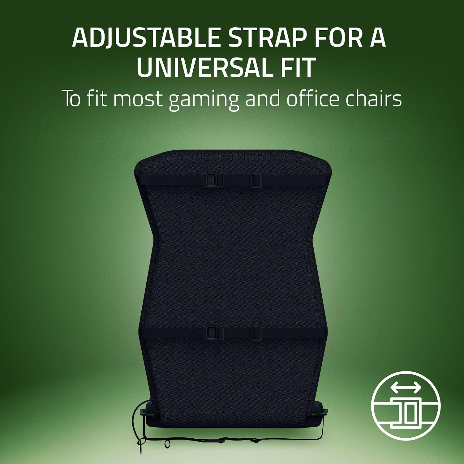 Razer Freyja HD Haptic Gaming Chair Cushion: Multi-Directional Haptics - Haptic EQ Customization via Razer Synapse - HyperSpeed Wireless & Bluetooth - Adjustable Strap for Universal Fit
