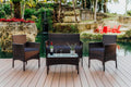 Nestl Wicker Patio Furniture Set - 4 Piece Patio Set with Patio Chairs Set of 2, Loveseat, Glass Top Coffee Table, Outdoor Furniture Sets for Backyard or Pool, Front Porch Furniture Set