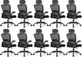 FelixKing Office Chair, Desk Chair with Adjustable Lumbar Support, Ergonomic Computer Chair with High Back and Armrest, Adjustable Height Gaming Chair Home Office Swivel Chair, Pack of 10, Black
