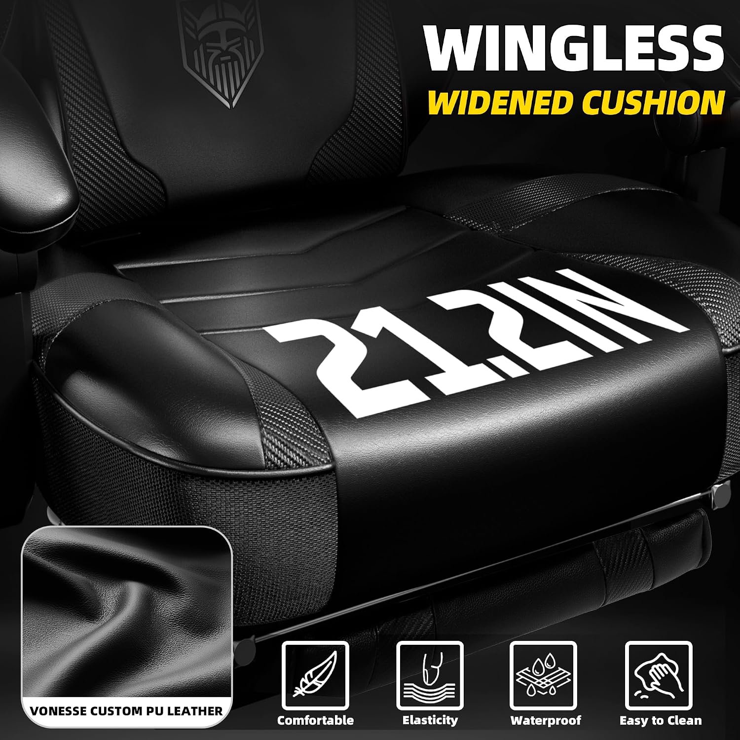 Vonesse Gaming Chair, Big and Tall Office Chair with Footrest and Massage, Gaming Chairs for Adults with Lumbar Support, Ergonomic High Back Computer Desk Chair with Pocket Spring Cushion (Black)