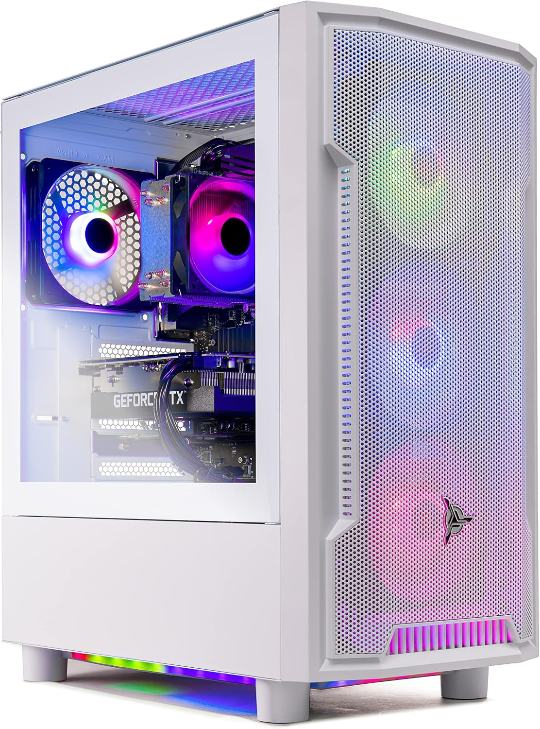 Skytech Gaming Archangel Gaming PC Desktop – AMD Ryzen 5 3600 3.6 GHz, NVIDIA RTX 3050, 500GB NVME SSD, 8GB DDR4 RAM 3200, 600W Gold PSU, 11AC Wi-Fi, Windows 11 Home 64-bit