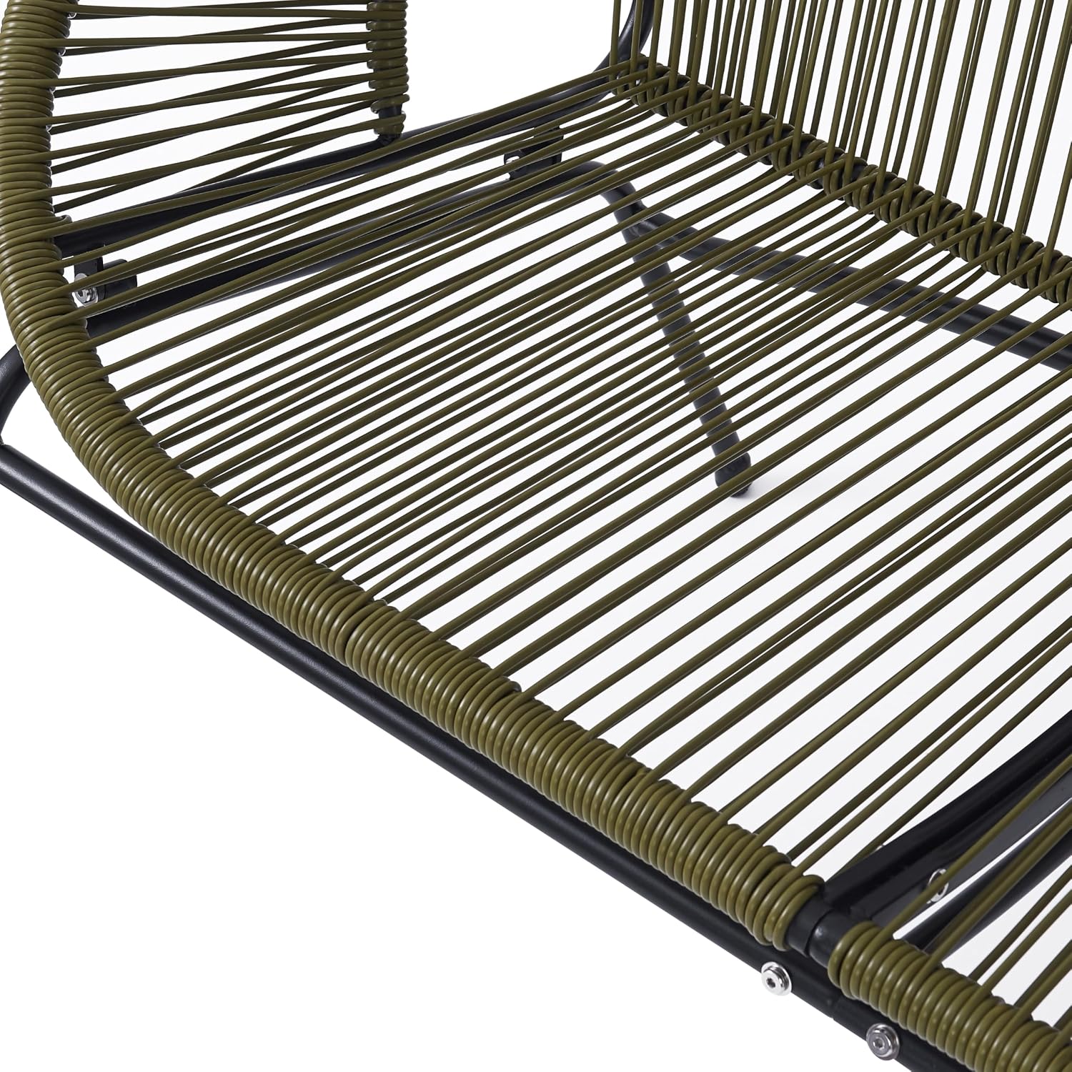 Christopher Knight Home Dessa 3 Piece Patio Furniture Set, Patio Wicker Accent Chair Set of 2 and Loveseat, Metal Frame 4 Seater Outdoor Papasan Lounge Chair Set, PE Rattan Outdoor Bistro Set, Green