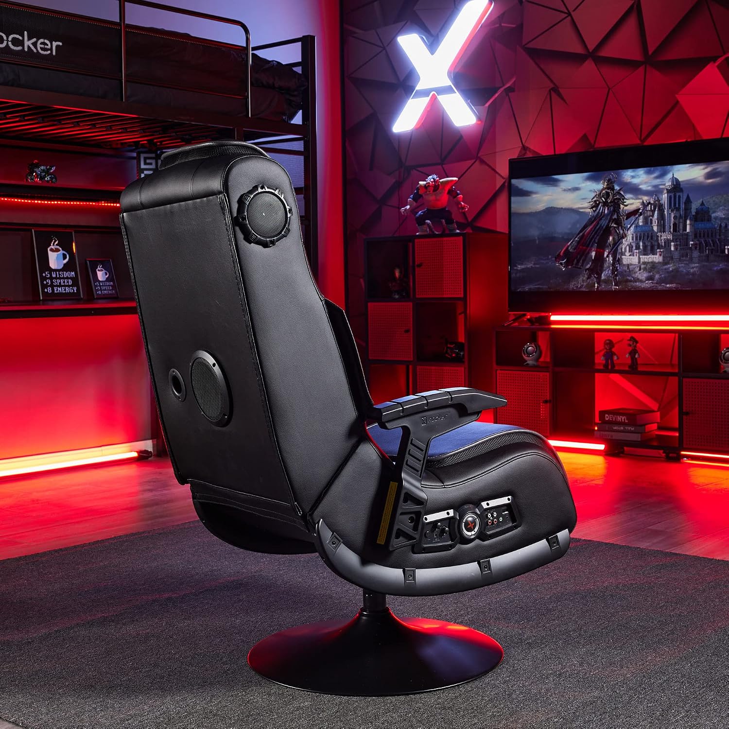 X Rocker PC Computer Gaming Desk Chair, Built-in Audio, College Dorm Essentials for Guys and Girls, Bedroom, Dorm Room Essentials, Foldable, Gifts for Gamers