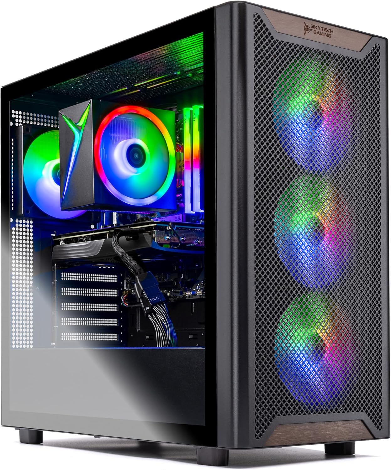 Skytech Gaming Chronos 3 Desktop PC, Ryzen 5 9600X 3.9 Ghz (5.4GHz), AMD RX 9070 16GB, 1TB Gen4 NVMe SSD, 16GB DDR5 RAM 6000, 850W Gold PSU, Wi-Fi, Win 11