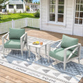 3-Piece Oversized Aluminum Patio Furniture Set, Outdoor Deep Seating Conversation Sofa Set with Coffee Table, 6.1' Cushions, All-Weather Rust-Proof Frame for Backyard, Deck, Balcony-White