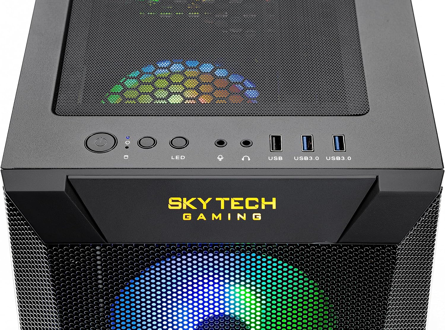 Skytech Gaming Chronos Gaming PC, Ryzen 7 7700X 4.5 GHz, RTX 4070, 1TB NVME, 32GB DDR5 RAM RGB, 650W Gold PSU Wi-Fi, Win 11 Home, RGB-Keyboard and RGB-Mouse Included