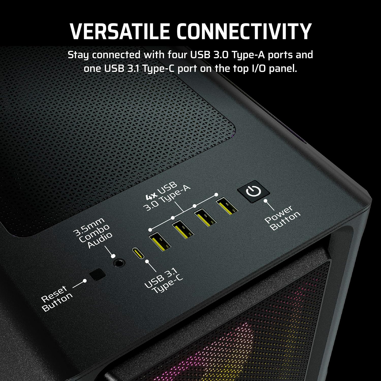 Corsair Vengeance i8300 Gaming PC – Liquid Cooled Intel® Core™ Ultra 9 285K, NVIDIA® GeForce RTX™ 5090 GPU, 64GB Dominator Titanium RGB DDR5 Memory, 2+4TB M.2 SSD – Black