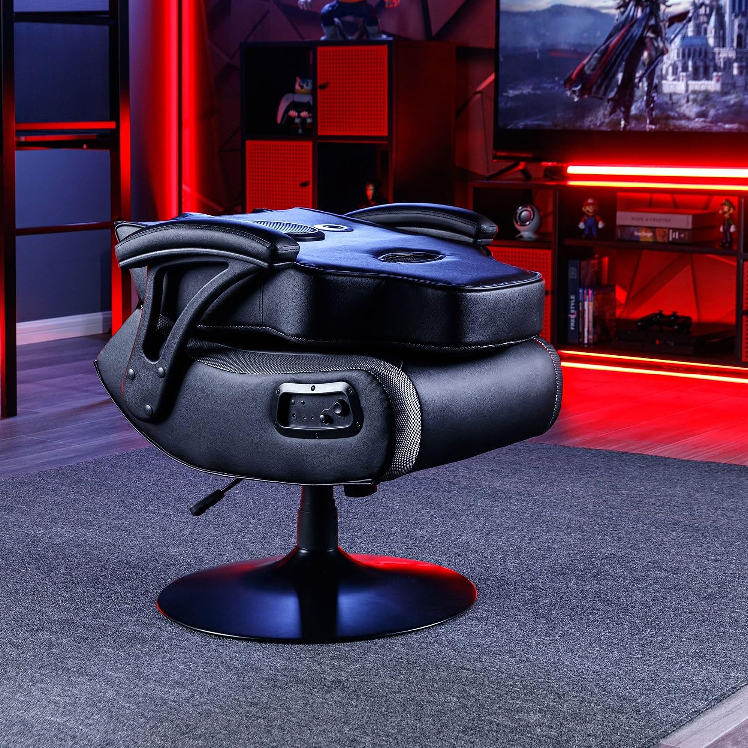 X Rocker PC Computer Gaming Desk Chair, Built-in Audio, College Dorm Essentials for Guys and Girls, Bedroom, Dorm Room Essentials, Foldable, Gifts for Gamers