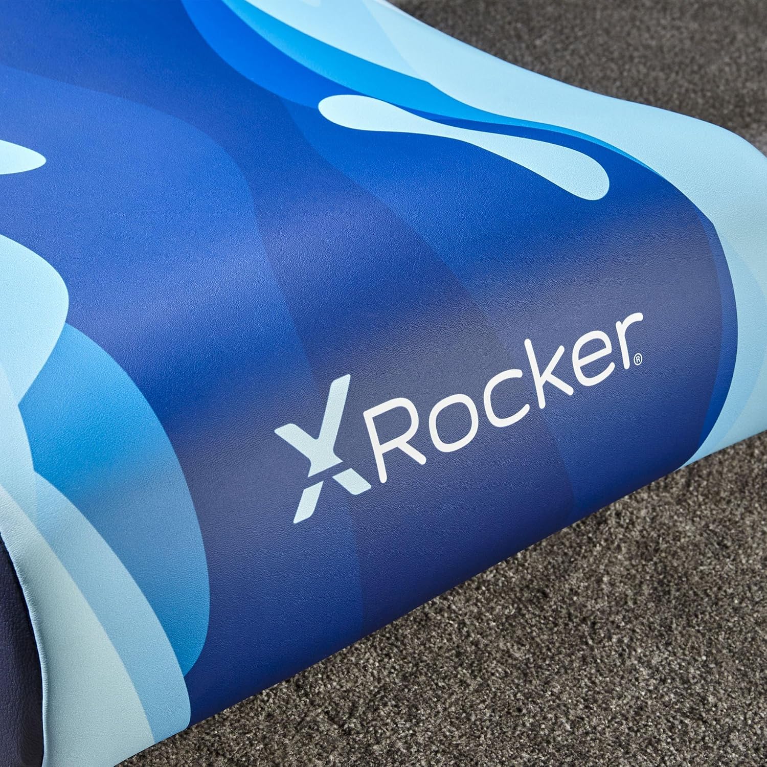 X Rocker Video Rocker Kids Gaming Chair - Foldable Floor Rocker for Kids and Juniors, Low Folding Rocking Seat, Gaming Console Chair - Lava Edition - Blue