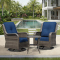 Joyside 3 Piece Wicker Patio Furniture Set, Outdoor Swivel Rocker Patio Chairs with High Back, Deep Seating, Wide Armrest, Thickened Cushions, Outdoor Furniture for Deck, Porch Use