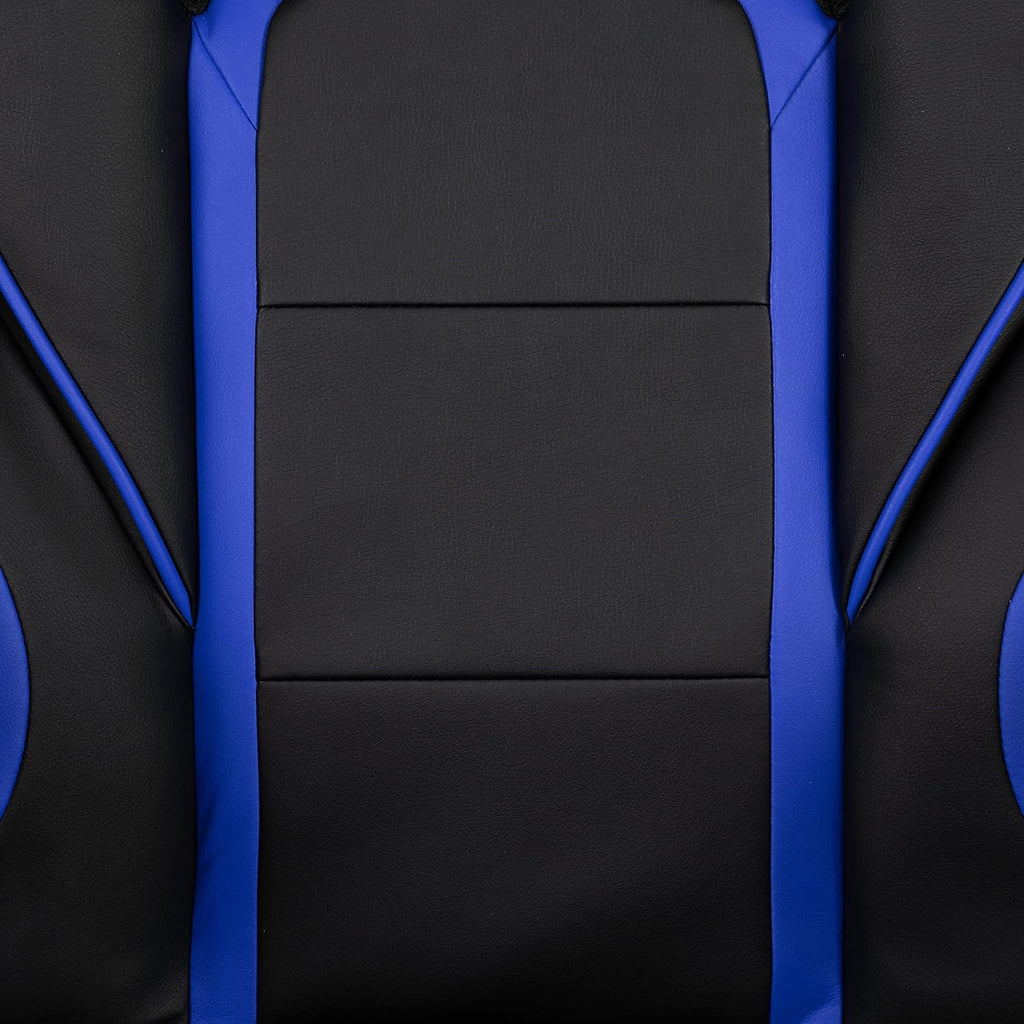 Flash Furniture X40 Gaming Chair Racing Ergonomic Computer Chair with Fully Reclining Back/Arms, Slide-Out Footrest, Massaging Lumbar - Black/Blue