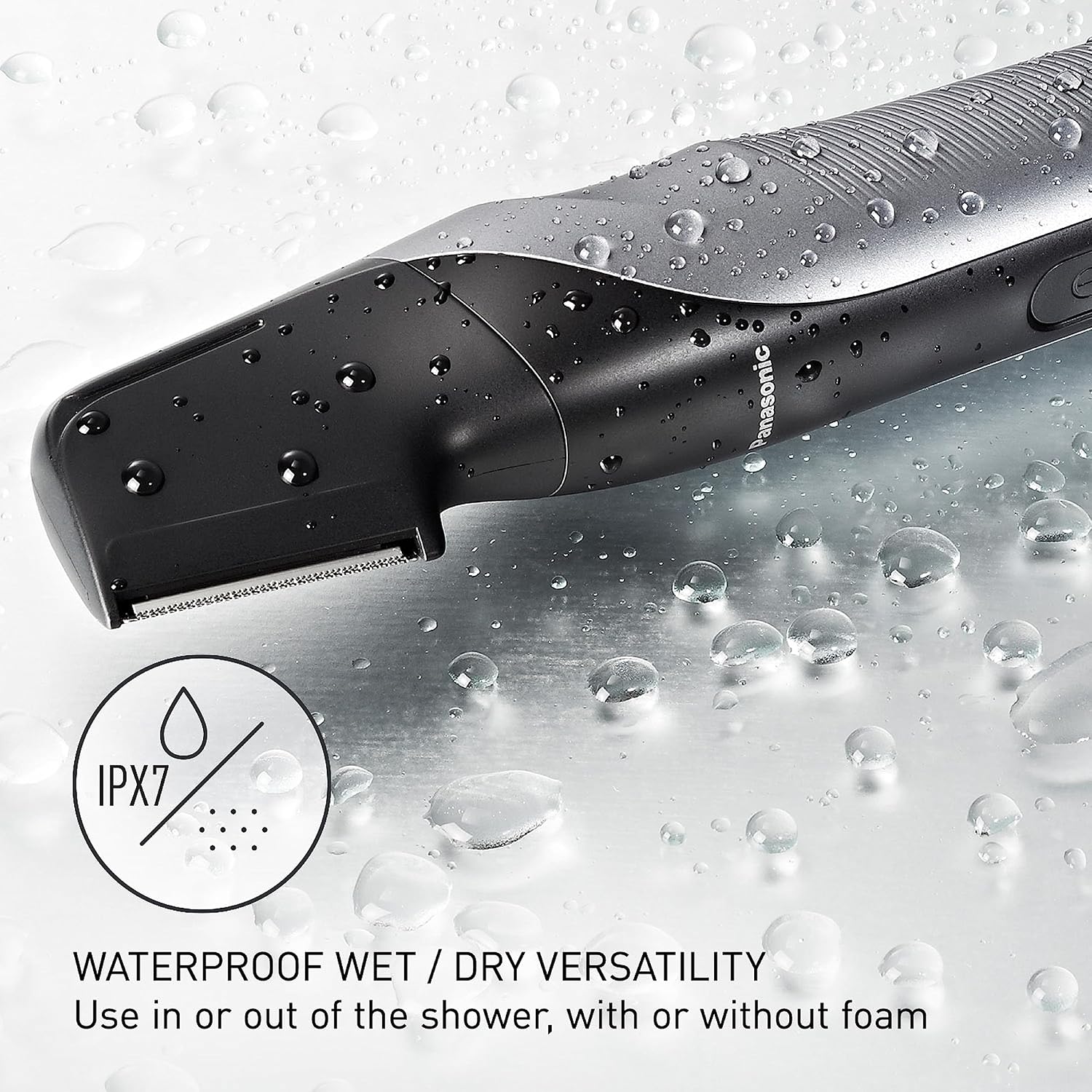 Panasonic Body Groomer for Men and Women, Unisex Wet/Dry Cordless Electric Body Hair Trimmer with 2 Comb Attachments, Multi-Directional Shaving in Sensitive Areas - ER-GK80-S (Black)