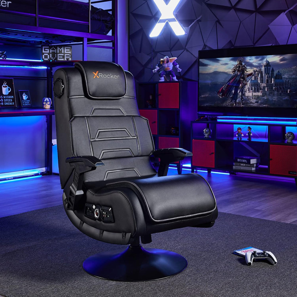 X Rocker PC Computer Gaming Desk Chair, Built-in Audio, College Dorm Essentials for Guys and Girls, Bedroom, Dorm Room Essentials, Foldable, Gifts for Gamers
