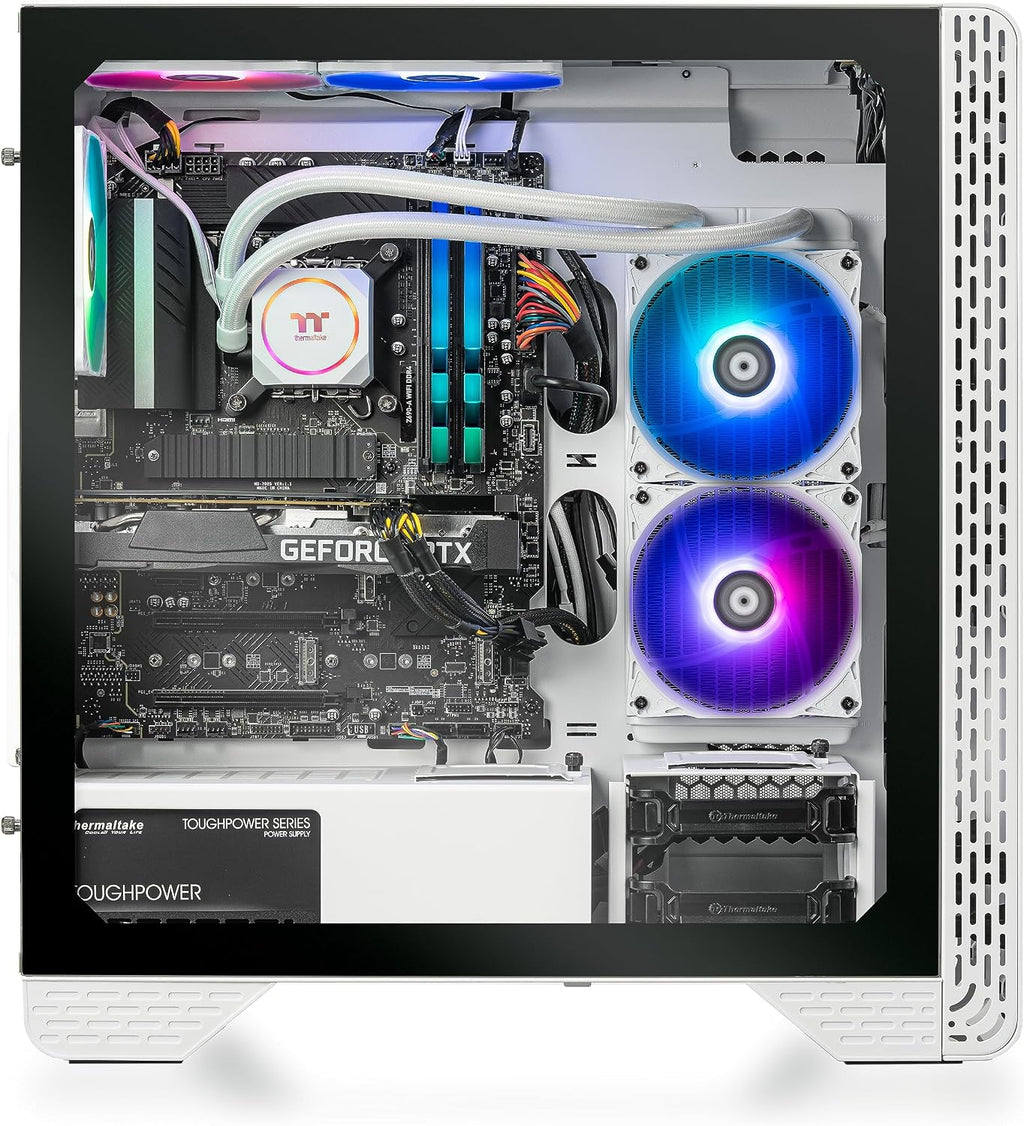 Thermaltake LCGS Glacier 460 AIO Liquid Cooled CPU Gaming Desktop (AMD Ryzen™ 5 5600X 6-core, ToughRam DDR4 3600Mhz 16GB RGB Memory, NVIDIA® GeForce RTX™ 4060, 1TB NVMe M.2, WiFi) S3GL-B550-460-LCS