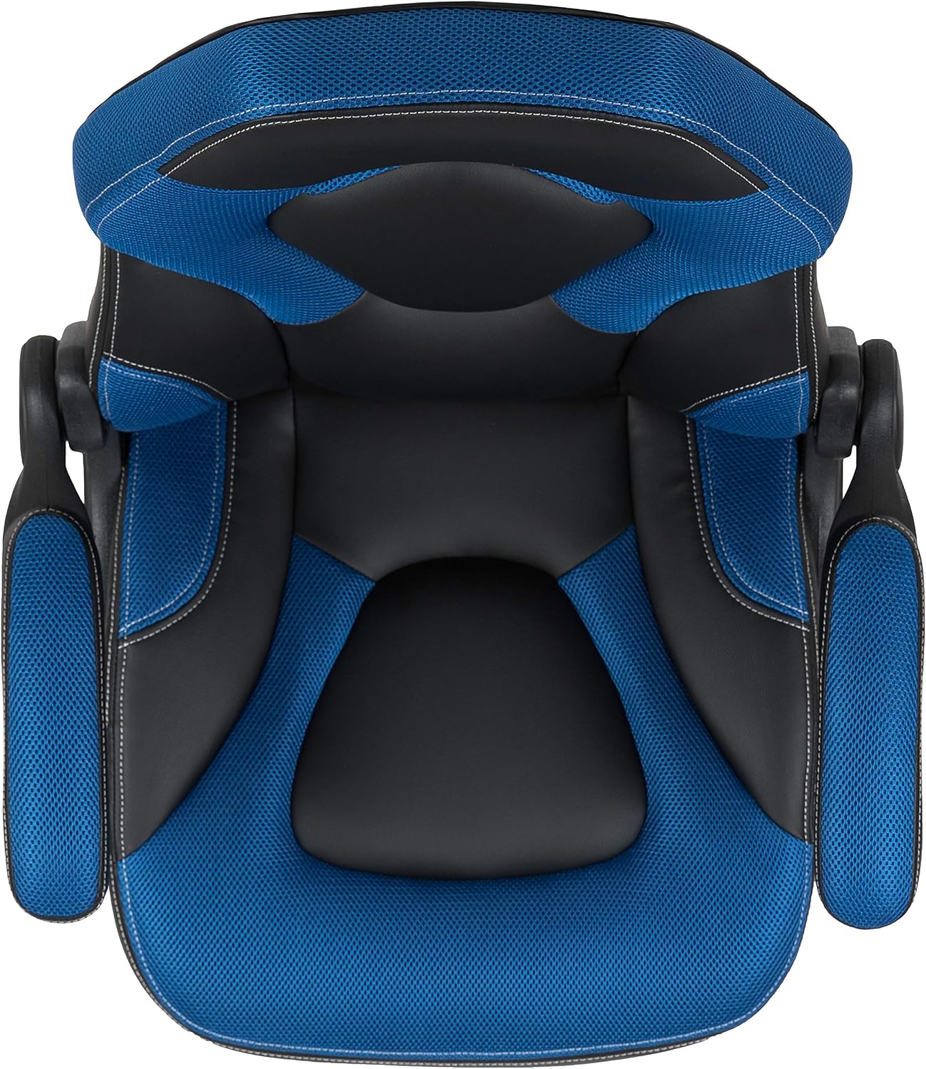 Flash Furniture X10 High-Back LeatherSoft Racing Style Gaming Chair with Flip-Up Arms, Ergonomic Padded Swivel Computer Chair, Blue/Black