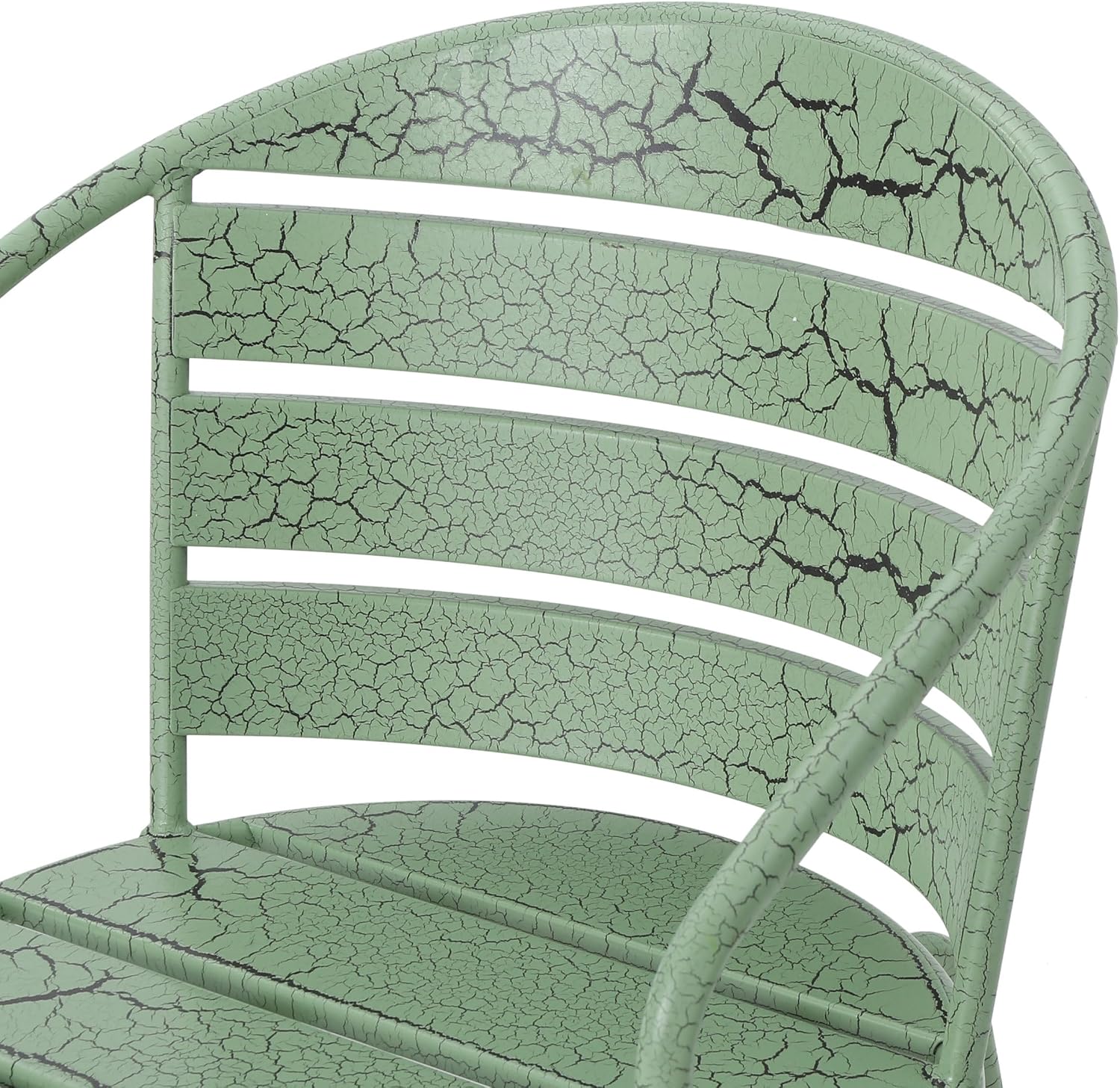 Christopher Knight Home Adley Outdoor Bistro Set, 3-Piece Bistro Table and Chair Set of 2, Patio Furniture Set with Iron Frame, Crackle Textures, Bistro Dining Set, Poolside/Garden Cafeteria, Green