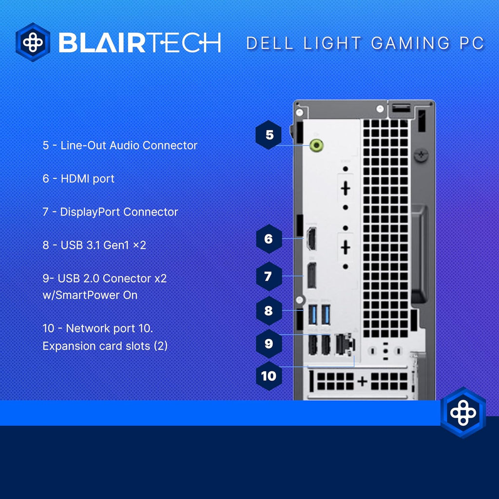 Dell RGB Light Gaming PC Bundle (Renewed) | Intel Core i5 | 16GB RAM | 500GB SSD | NVIDIA GT 1030 2GB | Windows 11 Pro | 24' FHD Monitor | RGB Soundbar, Keyboard, Mouse & Headphones | (Renewed)
