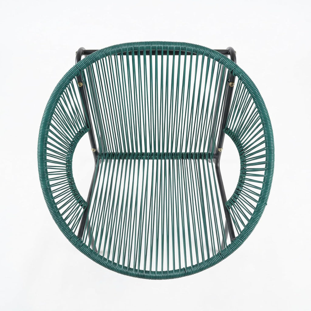 Christopher Knight Home Dessa 3 Piece Patio Furniture Set, Wicker Patio Loveseat Sofa and Accent Chair Set of 2, Metal Double Papasan Chair, Teal