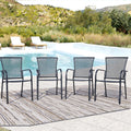 4-Pack Outdoor Dining Chairs, All-Weather Metal Patio Chairs with Breathable Mesh for Garden, Pool, Backyard & Lawn