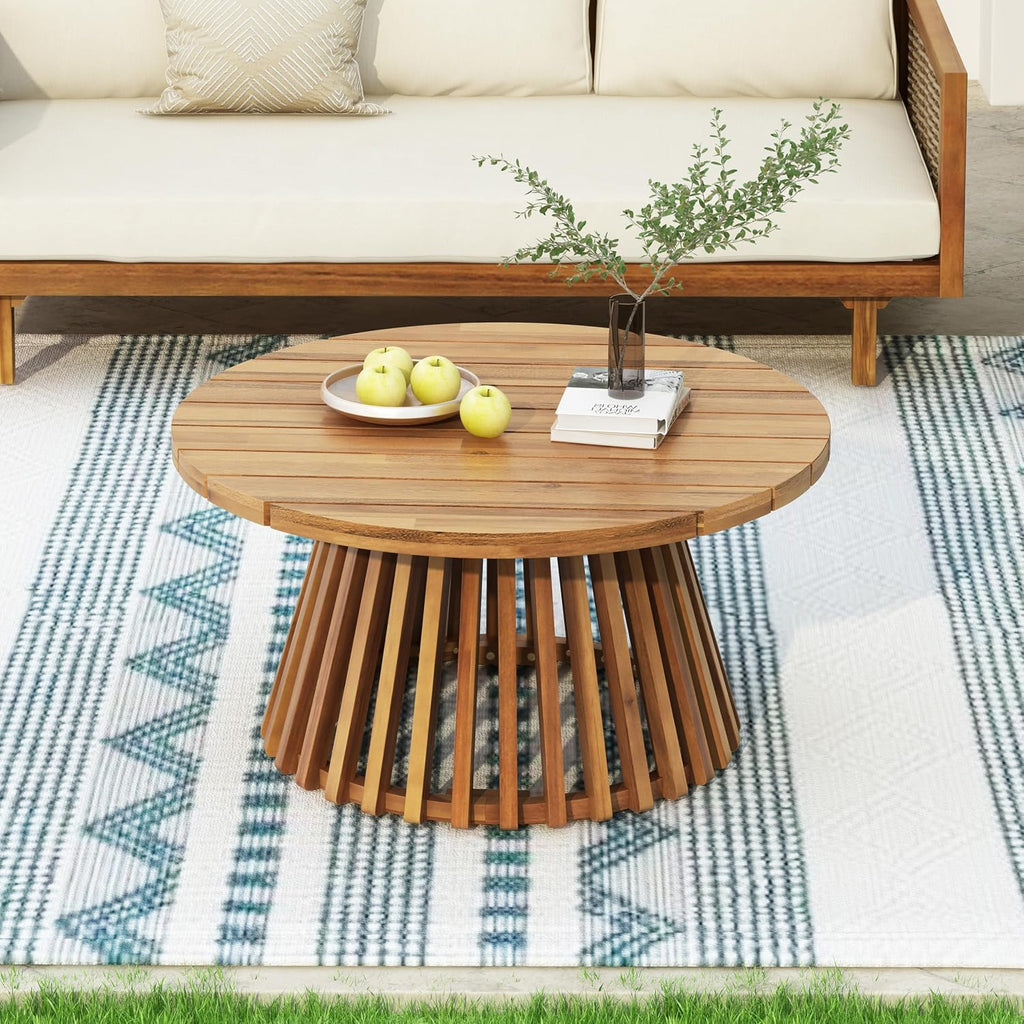 Christopher Knight Home Claremont Patio Sofa and Coffee Table Set, 2 Piece Wicker Patio Furniture Set, Acacia Wood 3 Seater Outdoor Sofa Daybed and Coffee Table Set, Teak+Dark Grey