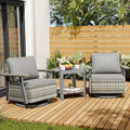 Pamapic 3 Pieces Patio Furniture Set, Outdoor Swivel Glider Rocking Chairs with Thick Cushions, Outdoor Wicker Bistro Set with Side Table, Swivel Conversation Set for Porch, Balcony, Deck