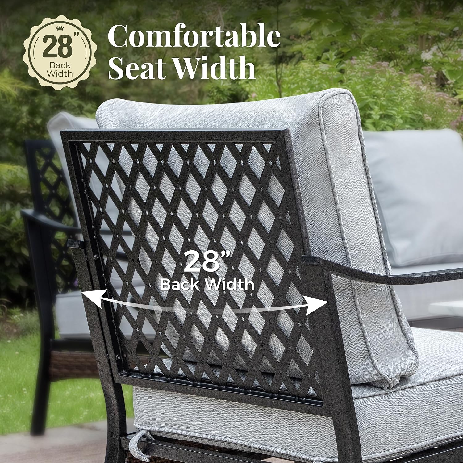 MIXPATIO Patio Furniture Set with Fire Pit Table, 4 PCS Metal Outdoor Conversation Set with 5.75'' Extra Thick Cushion, 2 Chairs, 3-Seat Sofa and Gas Fire Pit Table, Light Grey