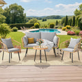 YITAHOME 4 Pieces Patio Furniture Set, Outdoor Wicker Patio Conversation Set, All-Weather Rattan Bistro Set with Loveseat Chairs Table Soft Cushions for Garden, Porch, Backyard - Grey