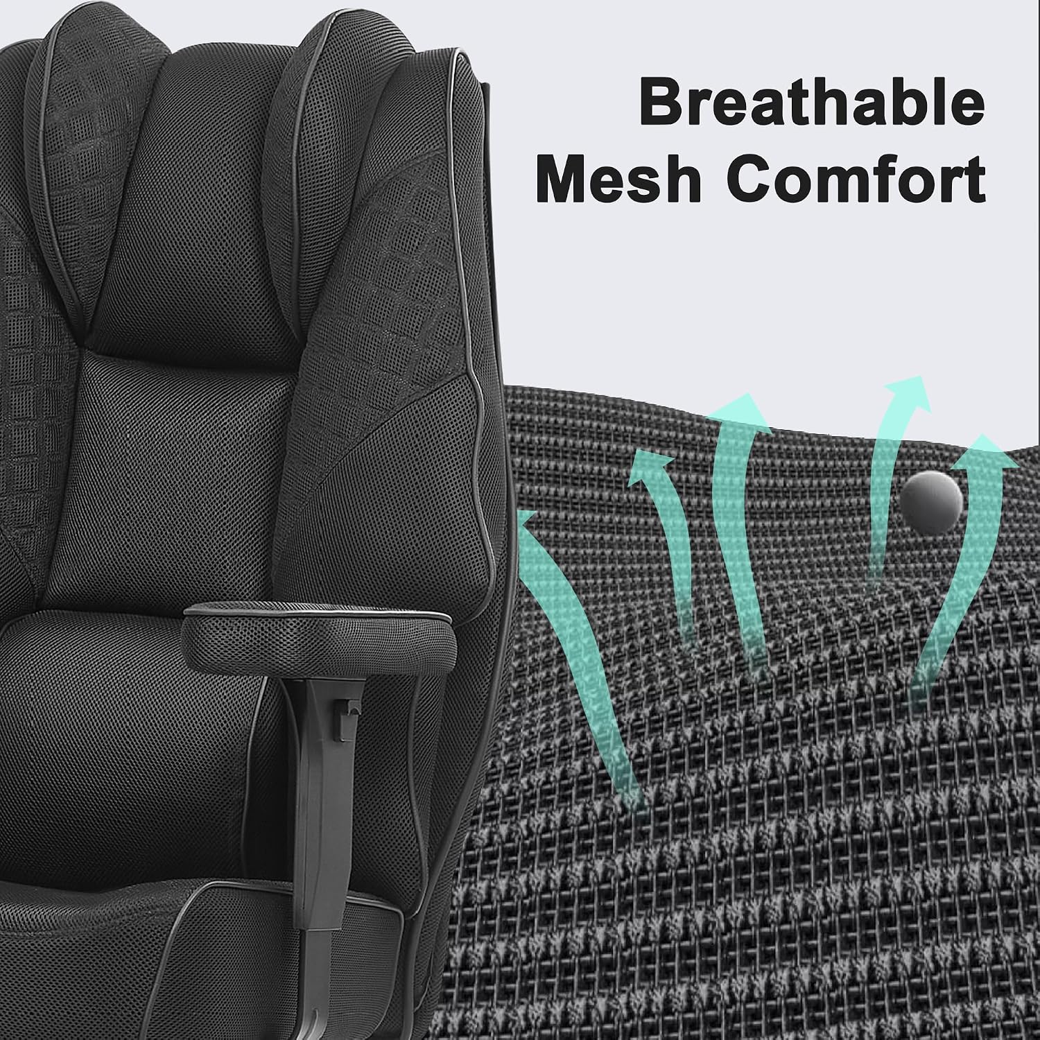 VECELO Big and Tall Office Chair 400lbs, Mesh High Back Computer Chair with Foot Rest, Ergonomic Desk Chair with Lumbar Support and Armrest, Black