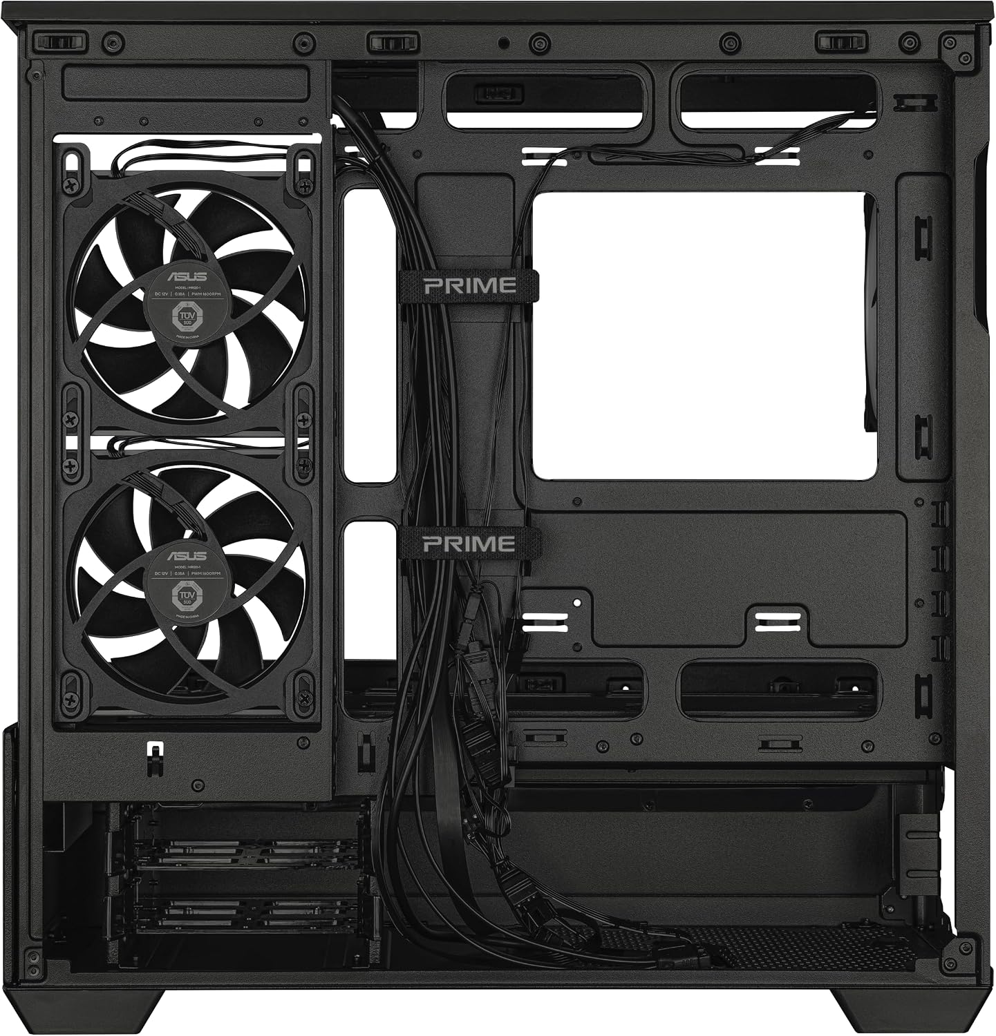 ASUS Prime AP202 ARGB Black mATX pc case with Fully Tempered Curved Glass, Supports Graphics Cards up to 420mm Long, 360mm Long radiators, Easy-Detach Rail, Patented Slot Vent, 3 Built-in ARGB Fans
